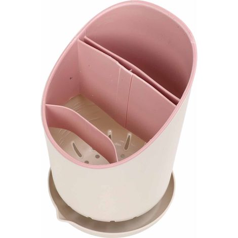 Besteckhalter, Essstäbchen-Aufbewahrungskorb, Löffelabtropfer, rosa Küchenorganizer (1/5)