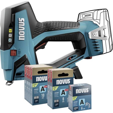 Novus Tools J-550 031-0373 Agrafeuse sans fil pour type d'agrafe Type 37, Type 53 Longueur de l'agra
