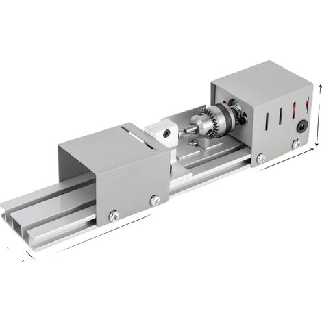 Mini Tour, Alimentation 220V à DC 12-24V, 7 Vitesses Réglables, Puissance Évaluée de 96W, Plage de Vitesse de 4000-9000 RPM, Dimensions Compactes (1/5)