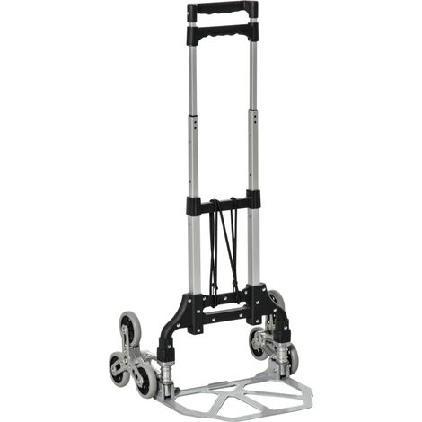 Carrello saliscale pieghevole in alluminio a 6 ruote con corda elastica, 70 kg (1/5)