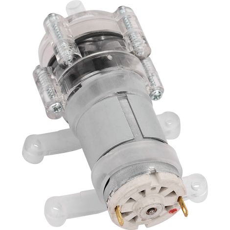 Hochtemperaturbeständige, transparente Mini-Membran-Wasserpumpe für Aquarien (12 V DC) (1/5)