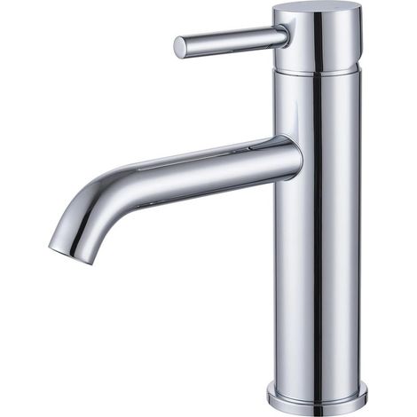 Robinet Salle de Bain Mitigeur Lavabo Chromé, Robinet Lave Main Acier Inox, Chaud et Froid Réglable, Hauteur de Bec de 95 mm (1/5)