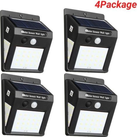 TEMPSA - Applique murale solaire extérieure 30 LED - Détecteur de mouvement - IP65 (1/4)