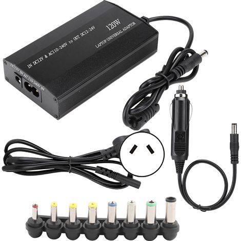 Chargeur Voiture Universel 120W avec 8 Adaptateurs DC, 110-240V pour Maison (1/5)