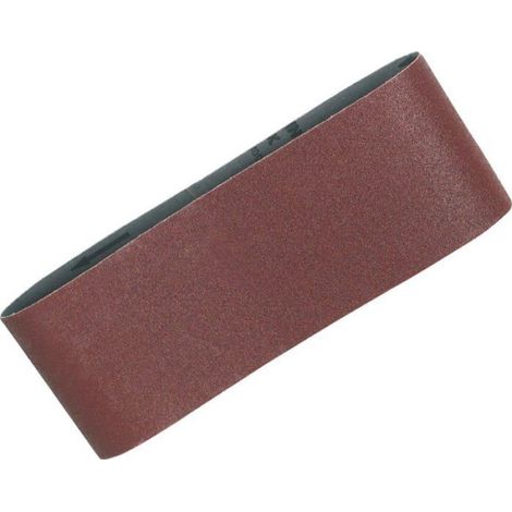 Cinq bandes abrasives, 75x533 mm, grain 80, adaptées au bois et au métal, pour le prétraitement de surface.