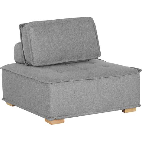 Sofá de poliéster gris madera clara módulo de 1 plaza escandinavo moderno Tibro