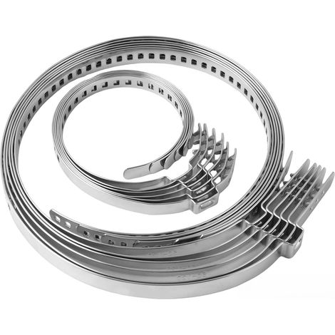 12pcs inoxydable 25-120 mm Soufflet de cardan universel collier soufflet cardan ajustable en acier pince collier cardan sans vis pour automobile moto bricolage réparation transmission tuyaux (1/5)
