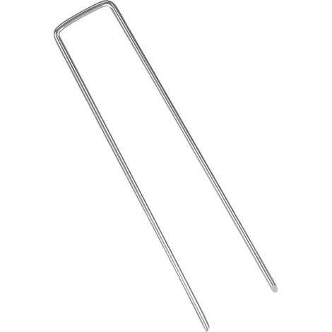 Chiodi di fissaggio a forma di U - diametro filo 3,0 mm - larghezza 4 cm  lunghezza 10 cm - 50 pezzi.