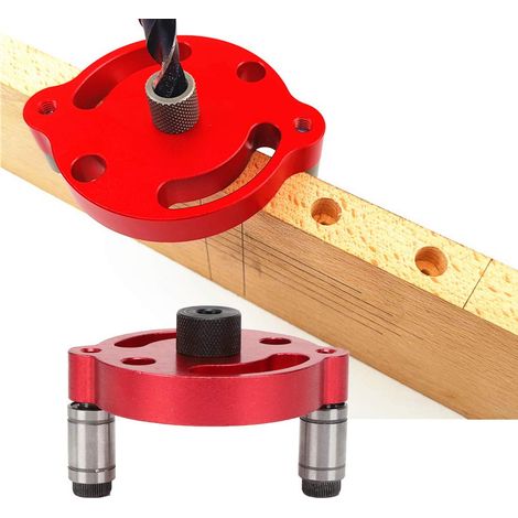 Perforateur droit pour le travail du bois en alliage d'aluminium, outil de perçage et de poinçonnage à main (rouge 4 pièces --- A1) (1/5)