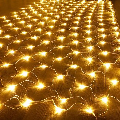 LED-Lichterkette in Form eines Fischernetzes für Beleuchtungsprojekte, dekorative Außenbeleuchtung, Lichterketten für Innenhöfe und Hotels, 1,5 x 1,5 Meter, 96 Lichter. (1/5)