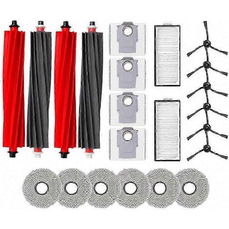 Kit d'accessoires pour aspirateur robot Qrevo Master/Slim : brosse principale latérale, filtres HEPA, lingette de nettoyage et sacs à poussière. (1/5)