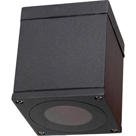 TrAdE Shop Traesio - Faretto Plafoniera Soffitto Led Gu10 Lampada Quadrata Esterno Impermeabile Ip65 - Nero (1/5)