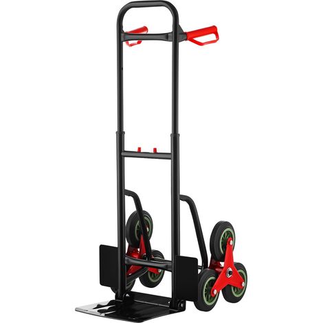 Carrello pieghevole, Carrello trasporto bagagli, 3 ruote in gomma per salire facilmente le scale,Altezza regolabile 80-112 cm,Capacità di carico 150 kg (1/5)
