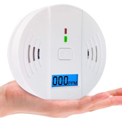 Détecteur de monoxyde de carbone avec affichage LED / capteur Électronique, Détecteur d'alarme de monoxyde de carbone,(rond) (1/4)