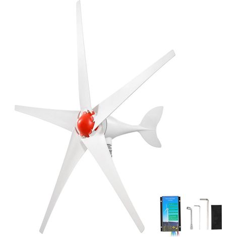 Rotor 5 Pales Démarrage 2,5 m/s Énergie Autonome Kit Éolienne Domestique 12 V 800 W pour Alimentation Maison Ferme Chalet (1/5)