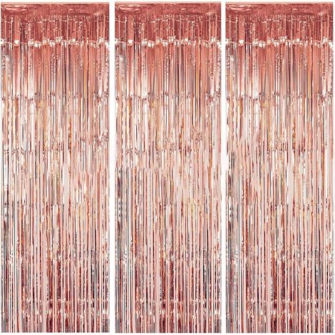 3 pièces d'accessoires de décoration de rideau de gland en fil métallique de 1 m x 2 m,