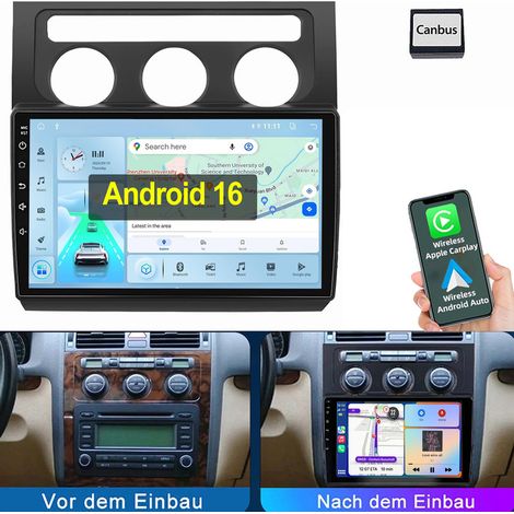 Pour VW Touran 1T1 1T2 1T3 2003-2010 Android 16 Carplay Autoradio GPS RDS WIFI FM 2+16G (1/5)