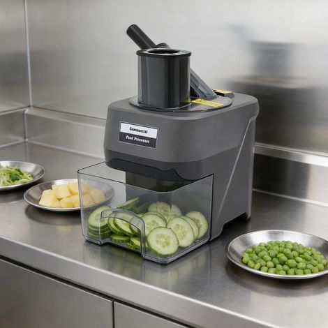 6 en 1 Coupe Légumes Électrique en Cubes Ondulées Trancheuse de Légumes Fruits Professionnel Rapeuse Multifonctions pour Concombre Pomme de Terre Carotte Oignon 100W 220V (1/5)