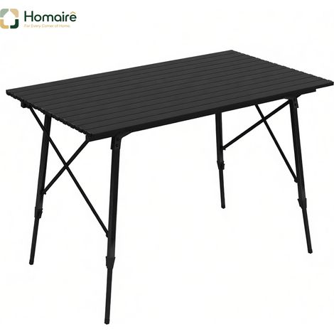 Table de jardin aluminium noir 120 x 68,5 x 78.5 cm HOMAIRE (1/5)