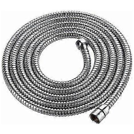 Flexible de douche de 3 m avec double protection anti-torsion. Flexible de douche de haute qualité. tube en acier inoxydable. anti-torsion. extrêmement flexible. 1/2 pouce. chromé. (1/5)