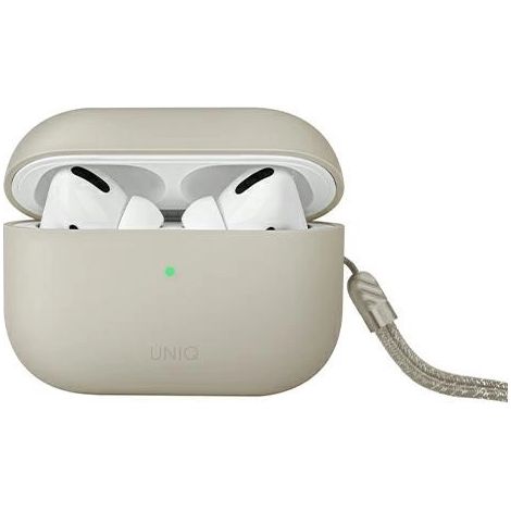 Étui en silicone Uniq Lino pour AirPods Pro 2e génération (2022/2023) beige/beige ivoire (1/5)