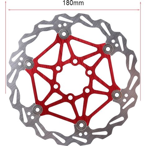 Disque de frein flottant pour VTT 160/180/203 mm, accessoire de vélo (rouge 180 mm) (1/5)