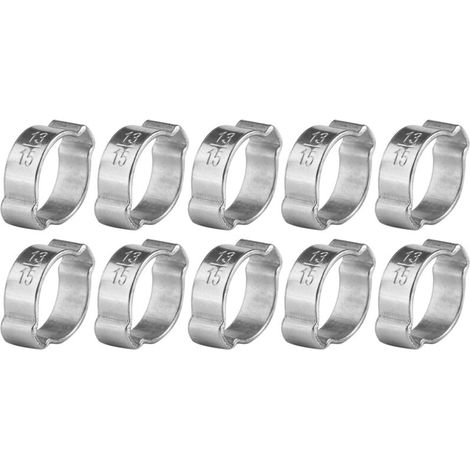 Serrure de Tube à Deux Oreilles Galvanisé en Fer Zingué - Lot de 10 (13-15mm) pour Fixation de Tuyaux de Carburant Automobile (1/5)