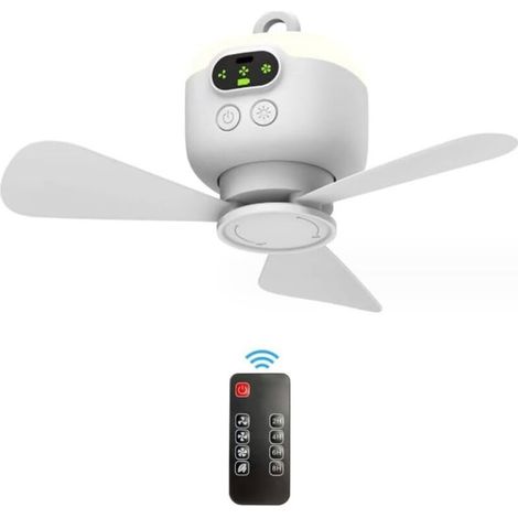 Wiederaufladbarer, tragbarer Deckenventilator mit Fernbedienung über USB für Outdoor-Camping (1/5)