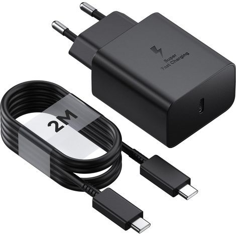 Chargeur Rapide USB C 45W PPS avec Câble 2m, Compatible Samsung Galaxy S24 Ultra S23 S22 Note 20, MacBook Air iPad iPhone 15