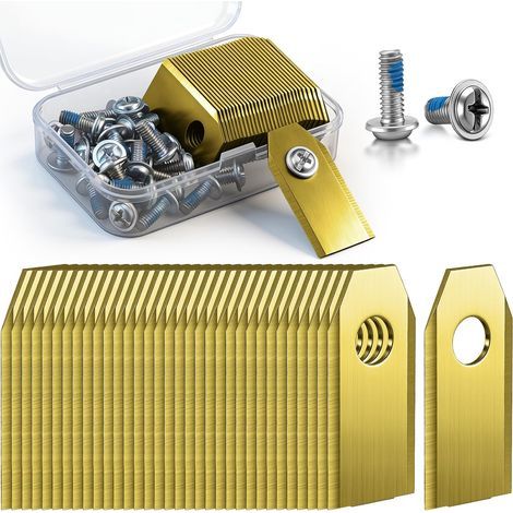 30 - Lame de rechange - Vis adhésive - Acier inoxydable - Coupe précise pour tondeuse robotisée Ecovacs Goat G1 O A - Doré - 36x18x0,9 cm (1/5)
