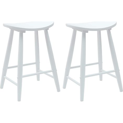 Dining Chairs 2 pcs White 46 x 37 x 63 cm Solid Rubber Wood vidaXL