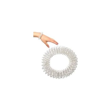 Anillo de masaje para muñeca, pulsera de acupresión para aliviar el dolor, dispositivo de masaje, juego de anillos sensoriales (plata) - Crezuo (1/5)