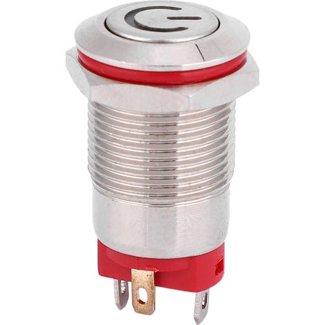 4 Pin Water proof 12mm Metal Button Switch Power Shaped LED Self Lock Switch(White 39V) (1/5)