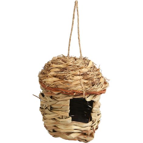 Nichoir en herbe, petit nichoir décoratif suspendu en tissu tressé pour colibris, à installer dans un jardin ou à l'intérieur. (1/5)