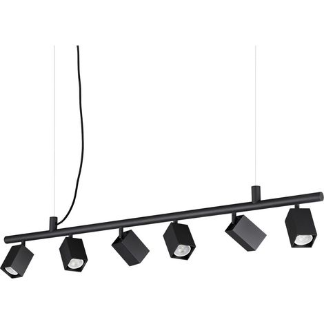 Ideal Lux DYNAMITE Suspension carrée noire 6 x GU10 (1/2)
