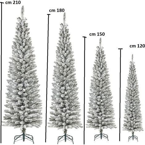 Albero di Natale Bianco Innevato Salvaspazio con Apertura a Ombrello – 120 cm, 150 cm, 180 cm, 210 cm folto e stretto slim - MISURA: CM 120