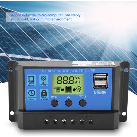 Contrôleur solaire PWM 12 V/24 V USB, régulateur de batterie pour panneau solaire, écran LCD, surcharge, surintensité (YJSS-30A) (1/5)