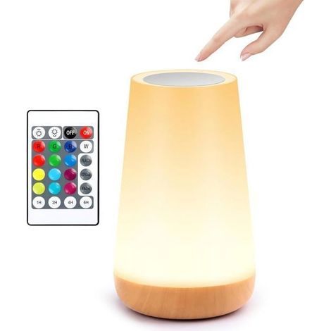 (13 Farben) LED-Nachtlicht, Nachttischlampe, 13 farbige Touch-Nachtlichter, Fernbedienung, wiederaufladbar mit einstellbarer Helligkeit, fürs Schlafzimmer (1/5)