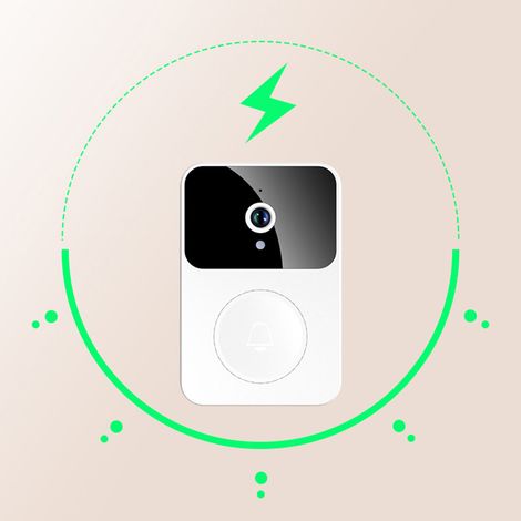 Sonnette vidéo intelligente blanche X9, interphone vidéo sans fil pour la surveillance à distance de votre domicile, caméra de sonnette haute définition avec vision nocturne et prise de photos (versio (1/5)