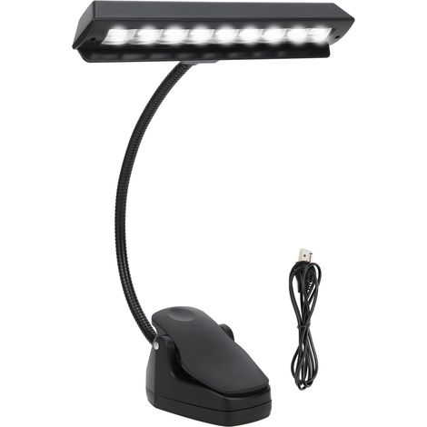 Lumière LED pour Pupitre de Musique, Lampe de Bureau à Pince Flexible, Col Orientable, USB, Professionnelle, Réglable (1/5)