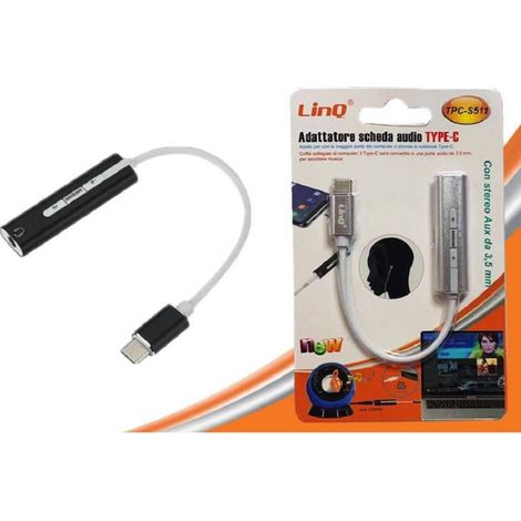 Trade Shop - Adaptador Tarjeta Sonido Convertidor Usb C Tipo-c Jack Aux 3.5mm Tpc-s511 -