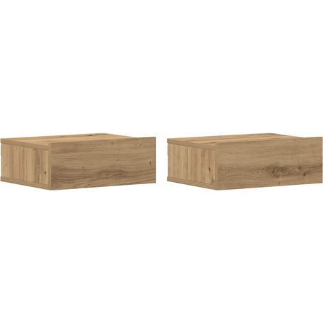 Maison Exclusive - Comodini Pensili 2pz Rovere Artigianale 40x30x15 cm Truciolato