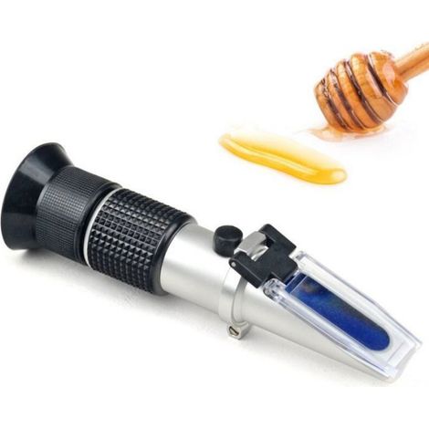 Réfractomètre À Miel - Mesure Humidité 12-27 % - Brix 58-90 % - Baume 38-43 - Compensation Température Automatique - 1 Pièce