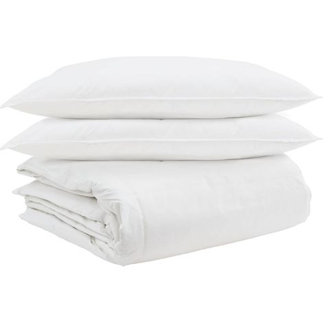 Ensemble de Duvet avec oreiller 3 pcs Blanc Plume de canard (1/5)