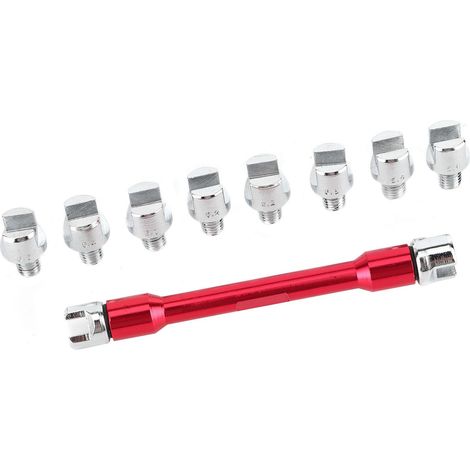 Clé à rayons moto CNC 5.0-6.8, longueur 93mm, pour la plupart des motos, rouge, outil de réglage de roue (1/5)