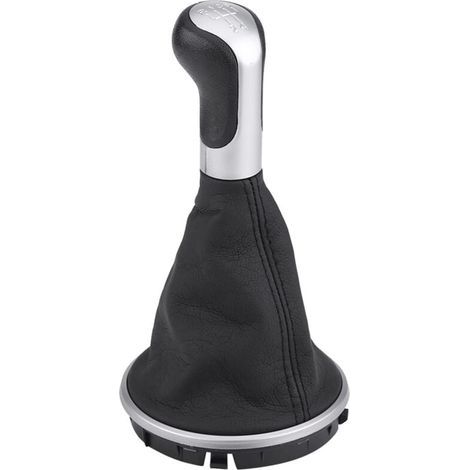 Pommeau de levier de vitesse Akozon, pommeau de levier de vitesse, pommeau de levier de vitesse à 5 vitesses, couvercle de soufflet en L pour Skoda Fabia MK2 Roomster 5J0711113F. Intérieur automobile (1/4)
