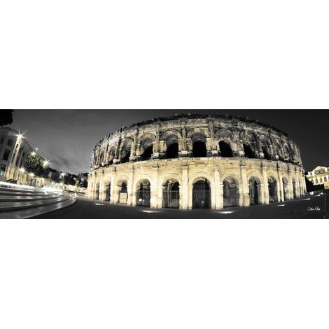Tableau sur toile arènes Nîmes 30x97 cm - Impression sur Toile Murale Décorative - Image imprimée en HD sur Toile - Toile sur Châssis en Bois FSC - Fabriqué en France (1/4)
