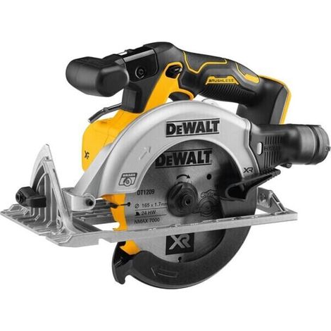 Dewalt – Scie circulaire sans fil 18V Ø165 mm – Moteur Brushless – Profondeur de coupe 55 mm – Buse Airlock – DCS565NXJ