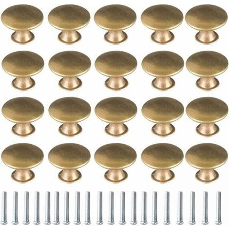 20pcs Vintage Brass Cabinet Knobs Drawer Door Handles Furniture Handles Vintage Furniture Handles Drawer Pulls Cupboard Wardrobe Kitchen Cabinet Handles (1/4)