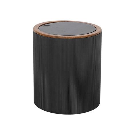 Pattumiera bagno 5 litri in plastica nera design moderno Linea London Feridras
